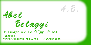 abel belagyi business card